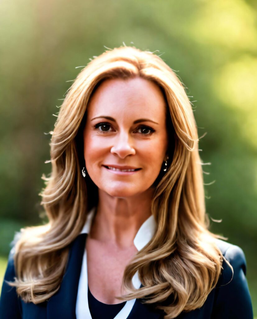 Picture of Danielle Devine with blue blouse